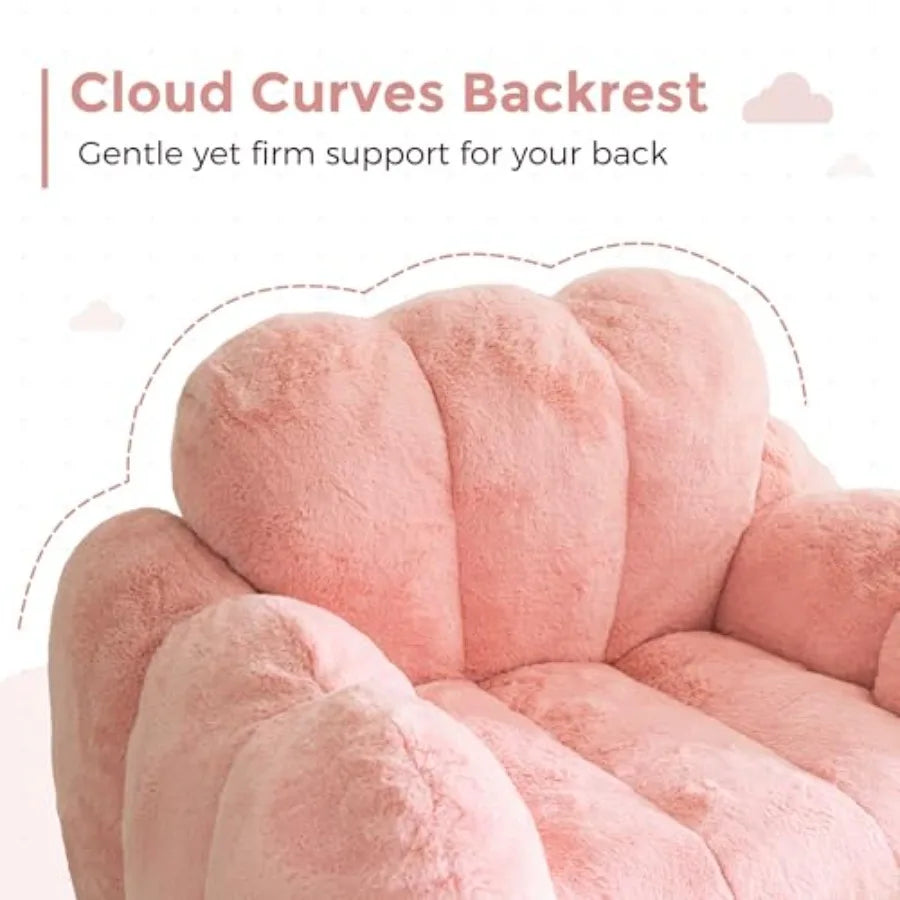 Puf en forma de nube rosa | Sofá suave y cómodo para la relajación