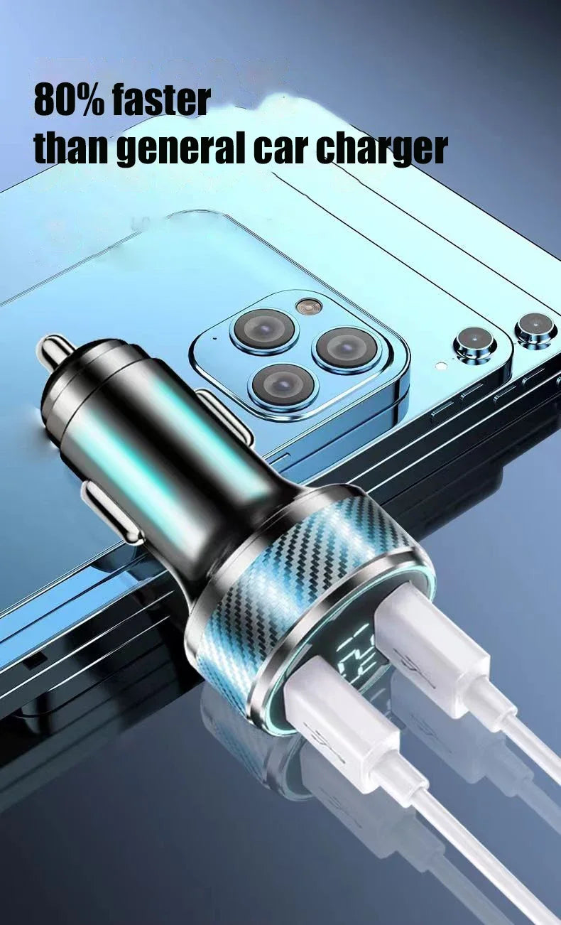 2-in-1 USB Car Charger Adapter | Super Fast GaN Charging Solution