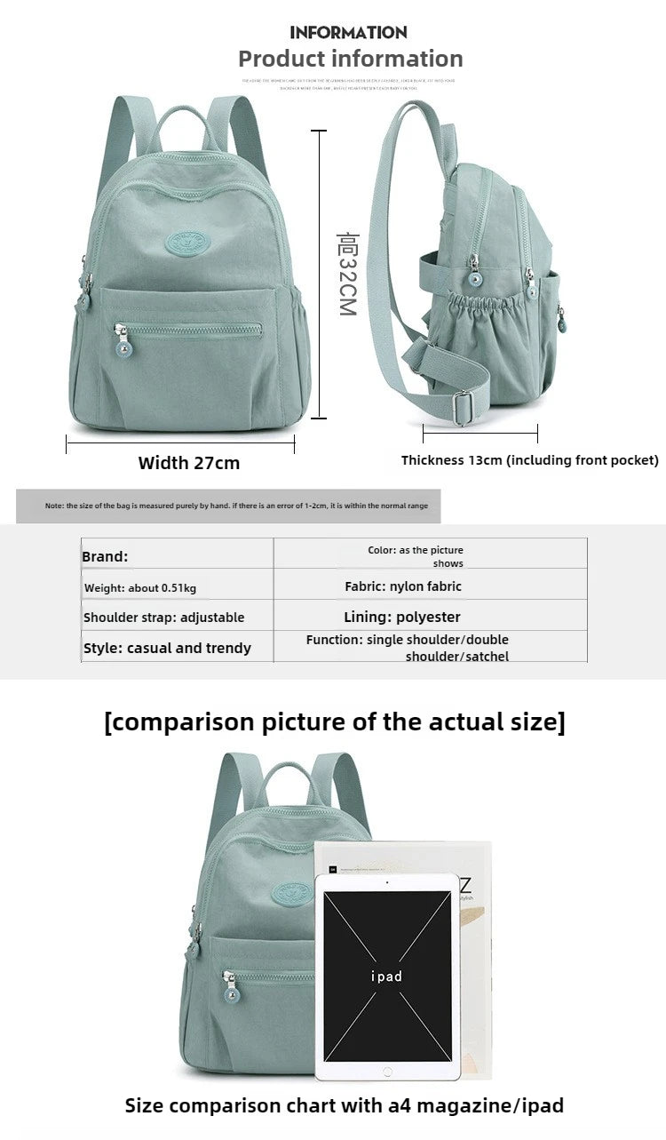 Women's Nylon Oxford Backpack | Stylish Small Rucksack