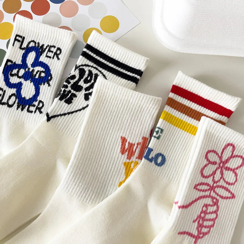 Funny Striped Cotton Thermal Socks for Women | Cozy Home Wear