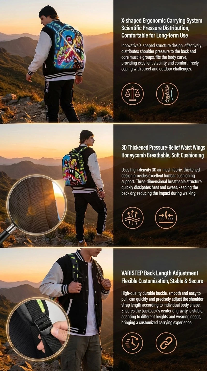 Trendy Large-Capacity Backpack for Outdoor and Campus Use