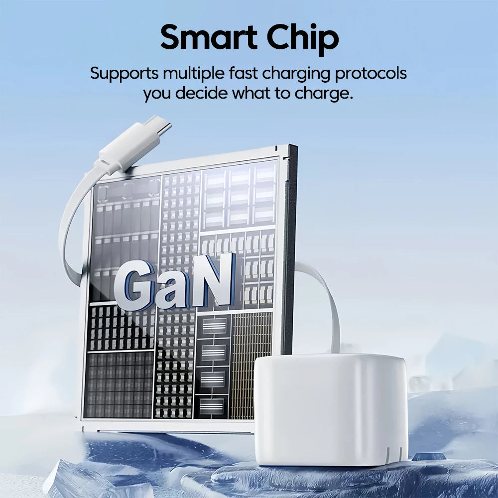 USB Type C Phone Charger with Retractable Cable for Fast Charging
