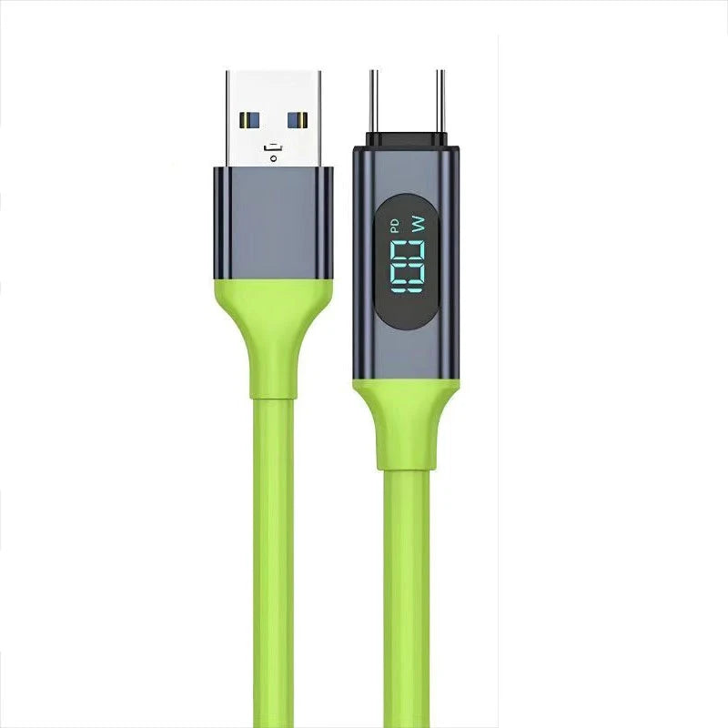 100W USB Type C Cable | Fast Charging Data Cord with LED Display