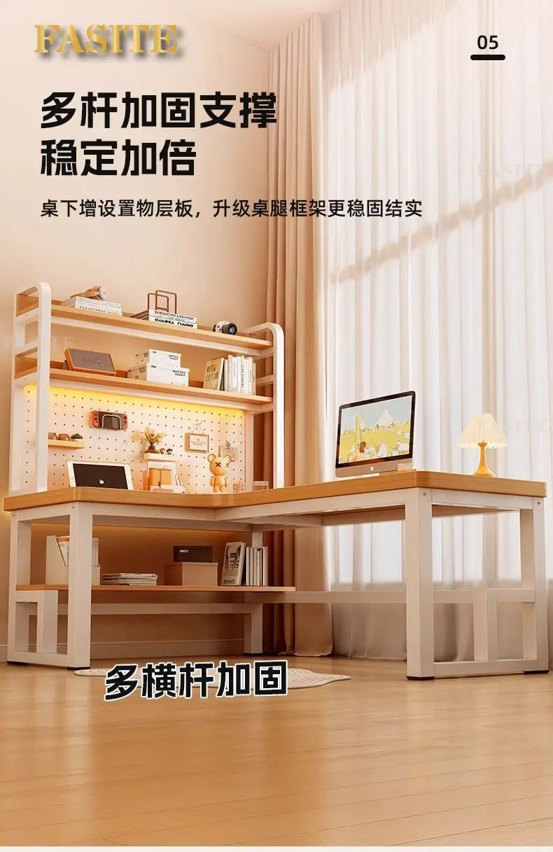 Premium Solid Wood Corner Computer Desk | Modern Workspace Solution