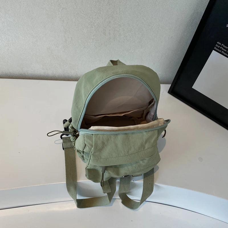 Versatile Solid Color Unisex Small Backpack | Large Capacity Design