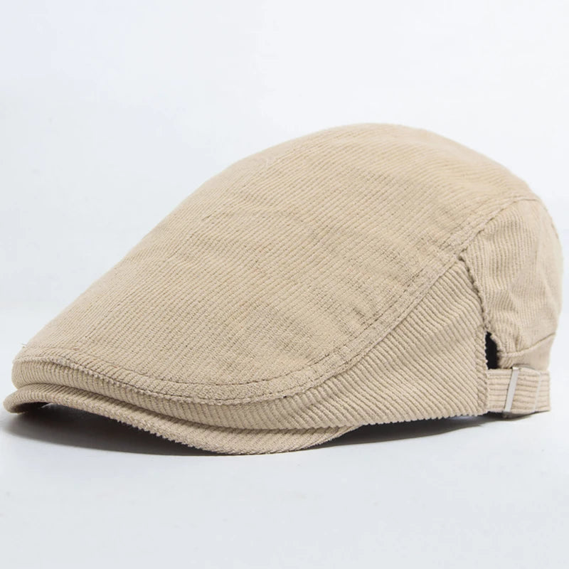 Unisex Corduroy Beret Hat | Vintage Newsboy Cap for All Seasons