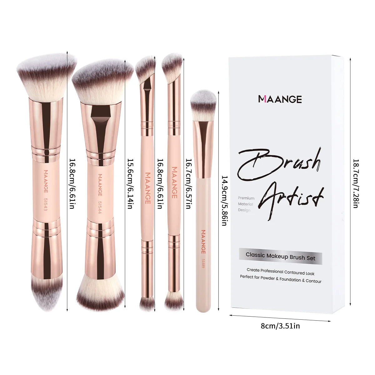 5pcs Makeup Brush Set | Essential Brushes for Stunning Beauty Looks