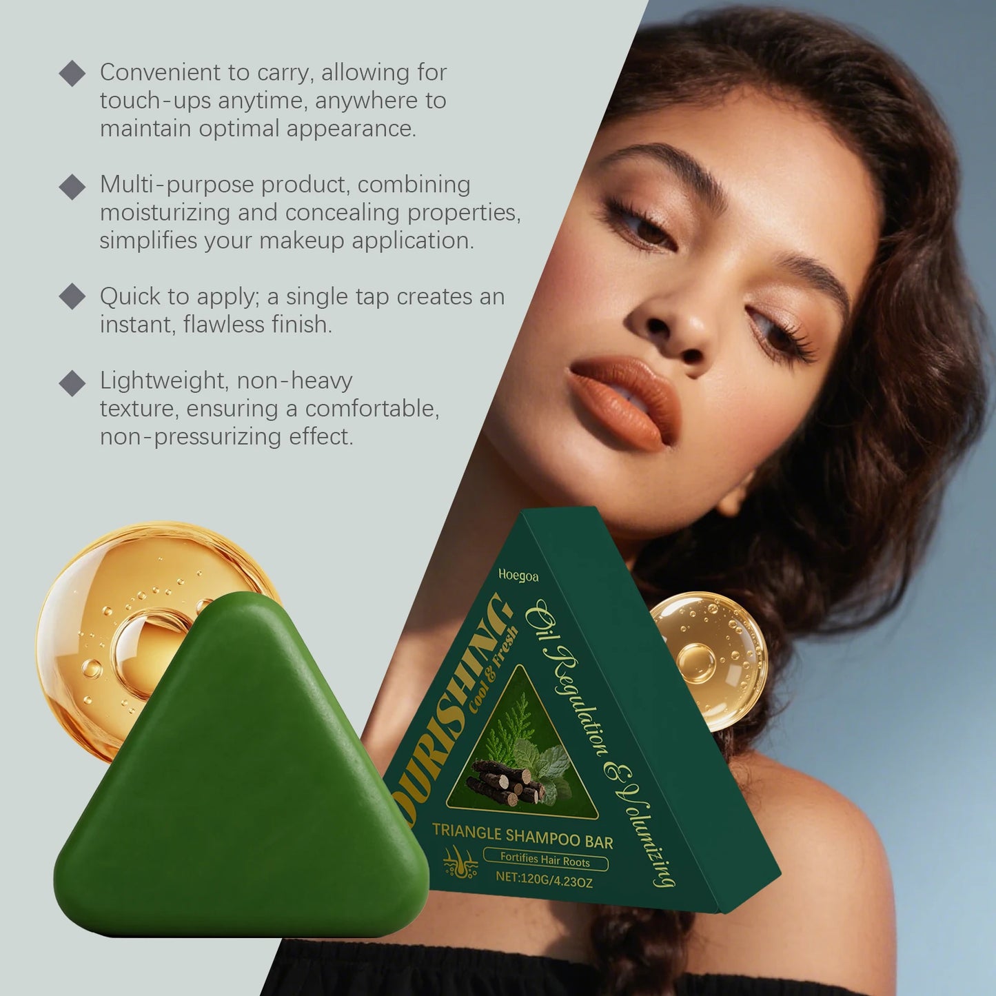 Nature Triangle Shampoo Bar | Refreshing Scalp Care & Oil Control