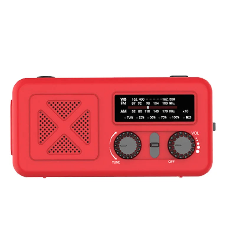 Emergency Weather Radio with Solar & Manual Crank Charging