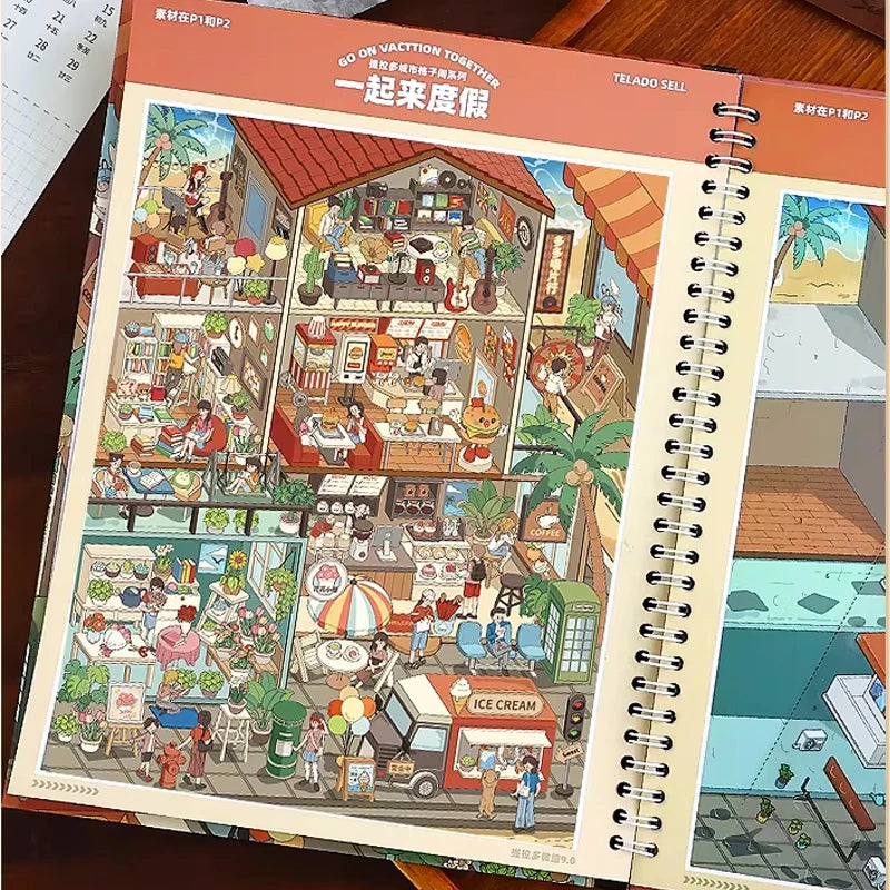 Miniature Scene Collection Stickers | DIY 3D Dollhouse Crafts