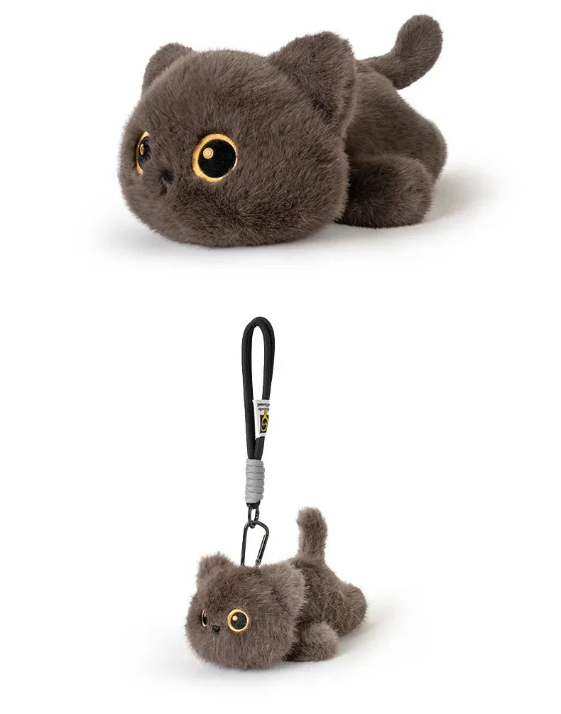 Cute Plush Black Cat Keychain | Adorable Stuffed Doll Gift