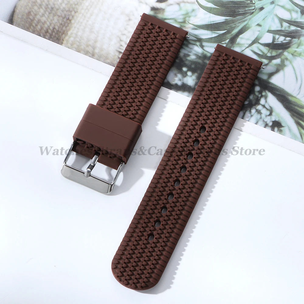 Soft Silicone Watch Bands | Quick Release Rubber Strap for All Watches