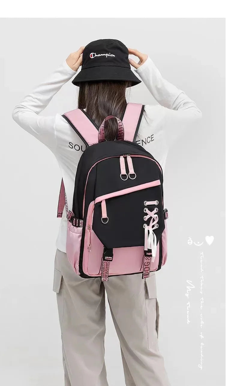 Cute Nylon Schoolbag Backpack for Teenagers | Durable & Stylish