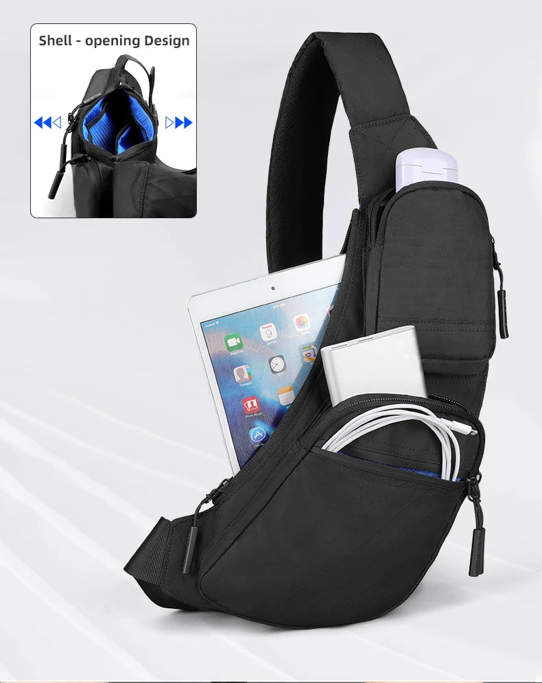 Durable Men's Sling Bag | Waterproof Crossbody & Waist Pack