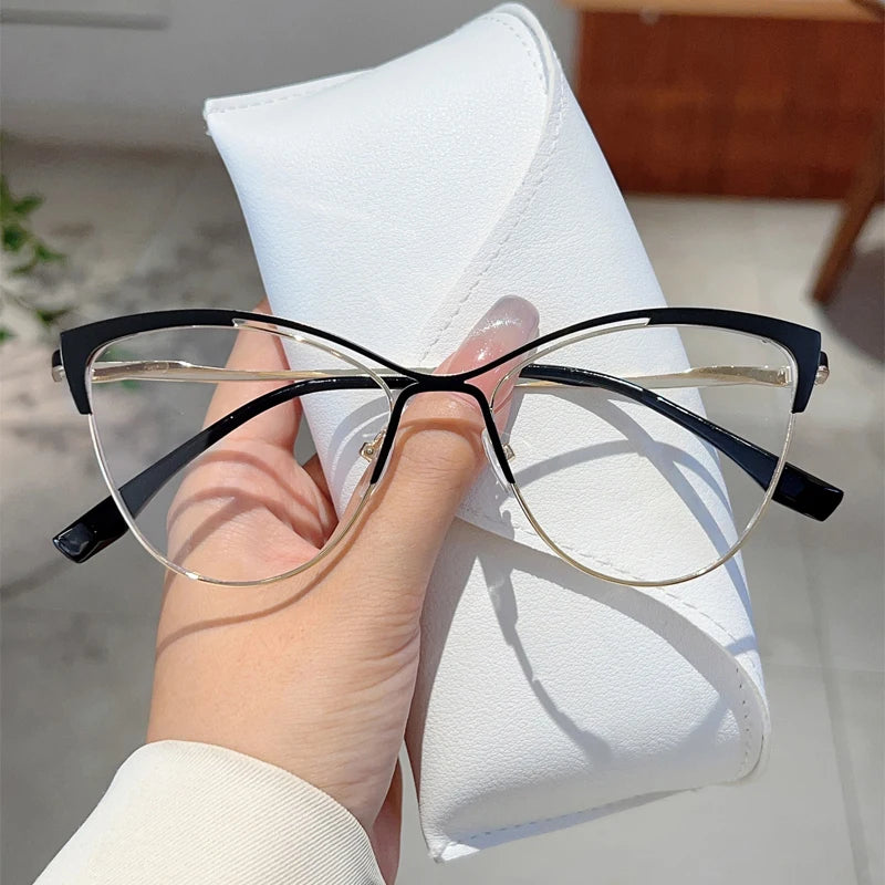 Gafas ojo de gato con estilo | Gafas de moda para mujer que bloquean la luz azul
