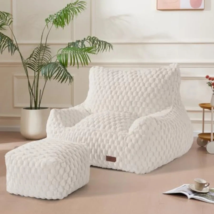 Comfy Giant Bean Bag Chair with Ottoman for Ultimate Relaxation