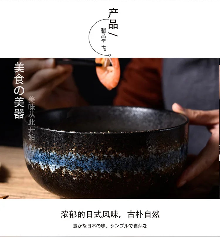 Japanese Style Ceramic Ramen Bowl Set | Elegant Dinnerware