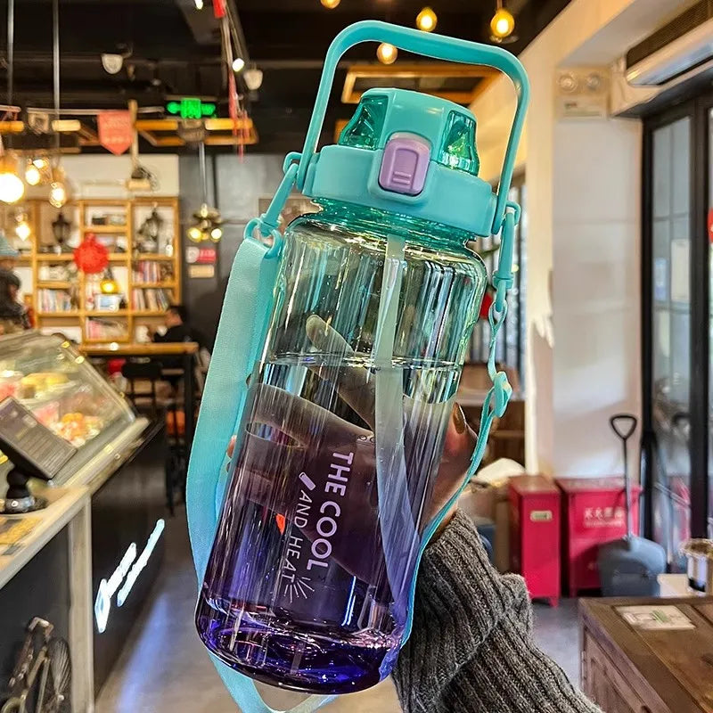 1.5/2 Liter Portable Water Bottle | BPA Free Sports Bottle with Straw