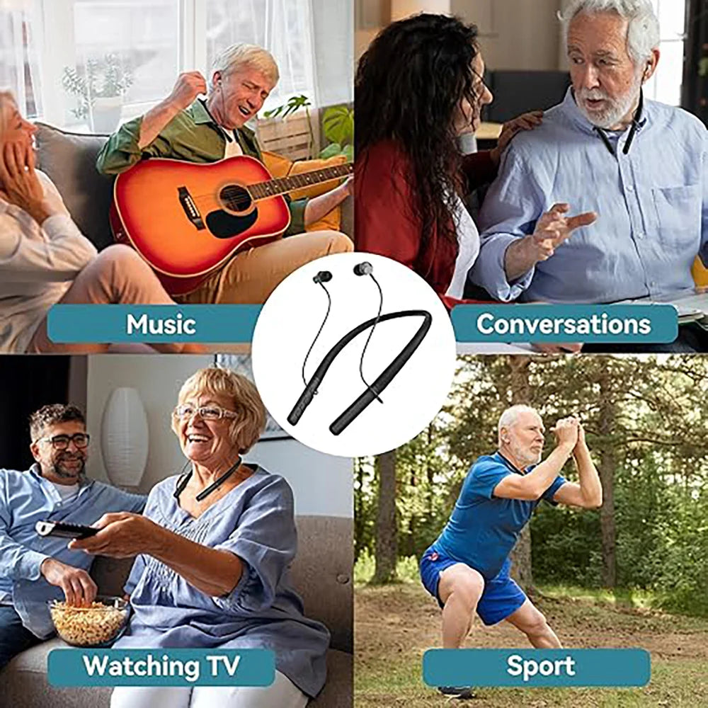 Rechargeable Bluetooth Hearing Aid Headset | Noise Reduction