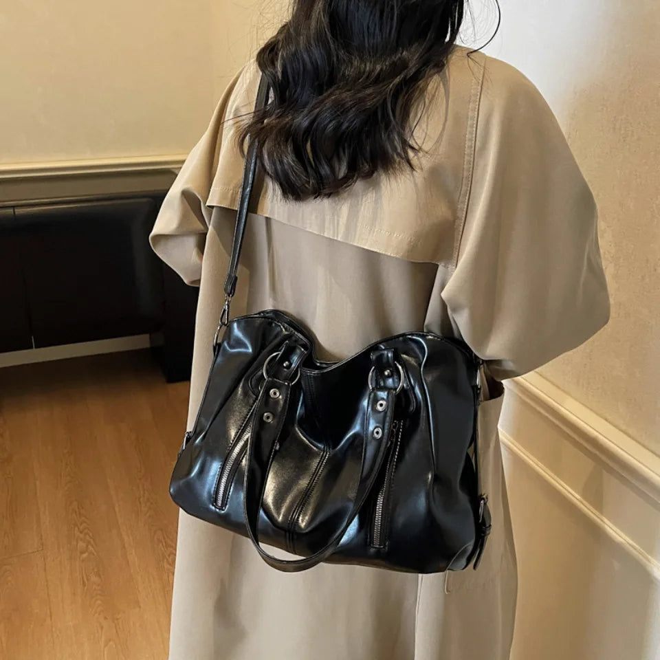 Large Capacity Shoulder Bag | Stylish PU Leather Tote for Women