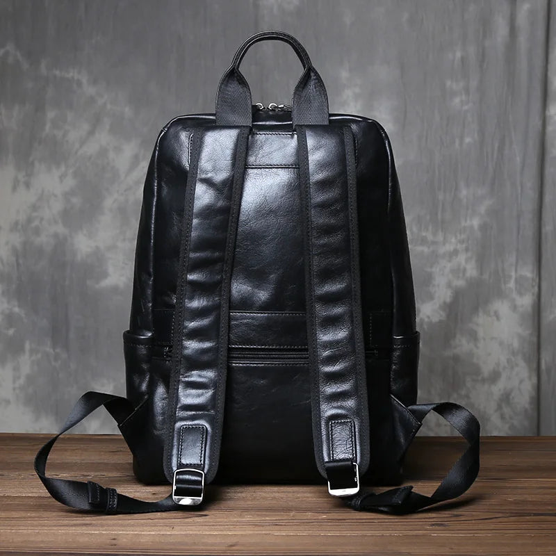 Vintage Leather Backpack | Large Capacity Casual Computer Bag