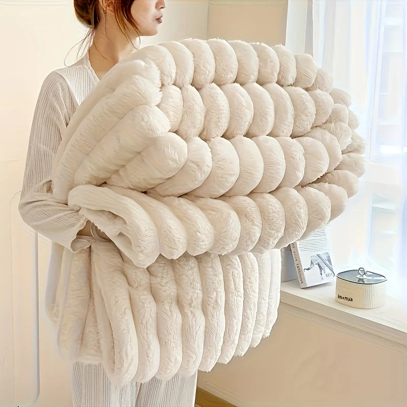 Ultra Soft Striped Fleece Throw Blanket | Warm & Cozy Comfort