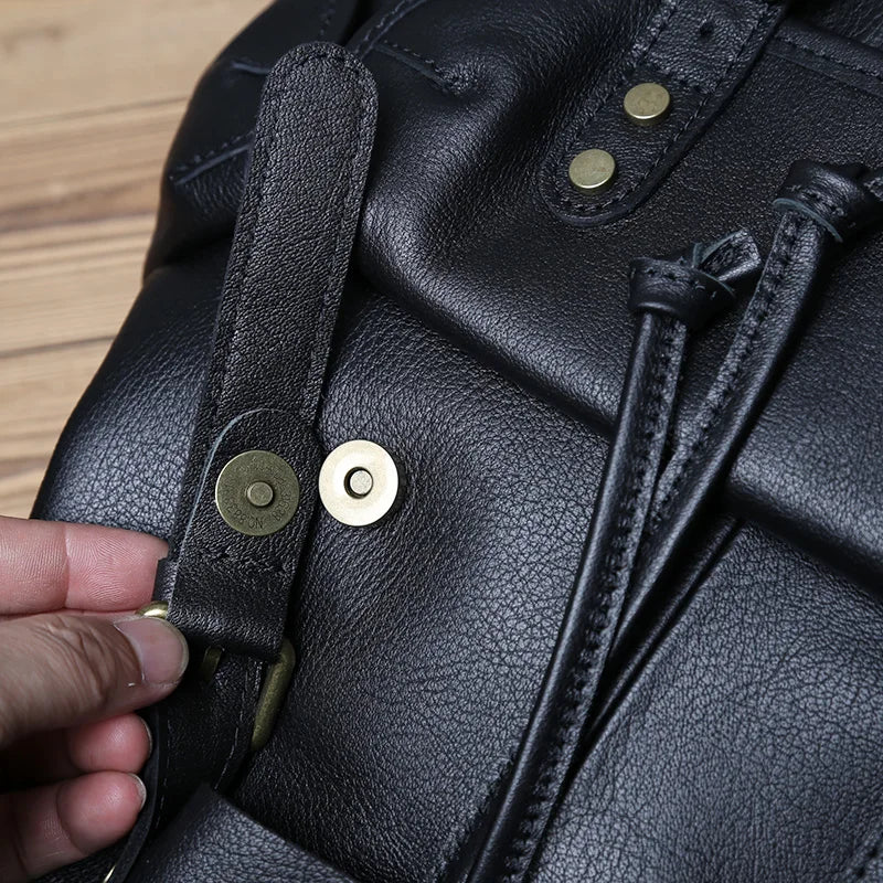 Men's Casual Leather Backpack | Large Capacity & Stylish Design