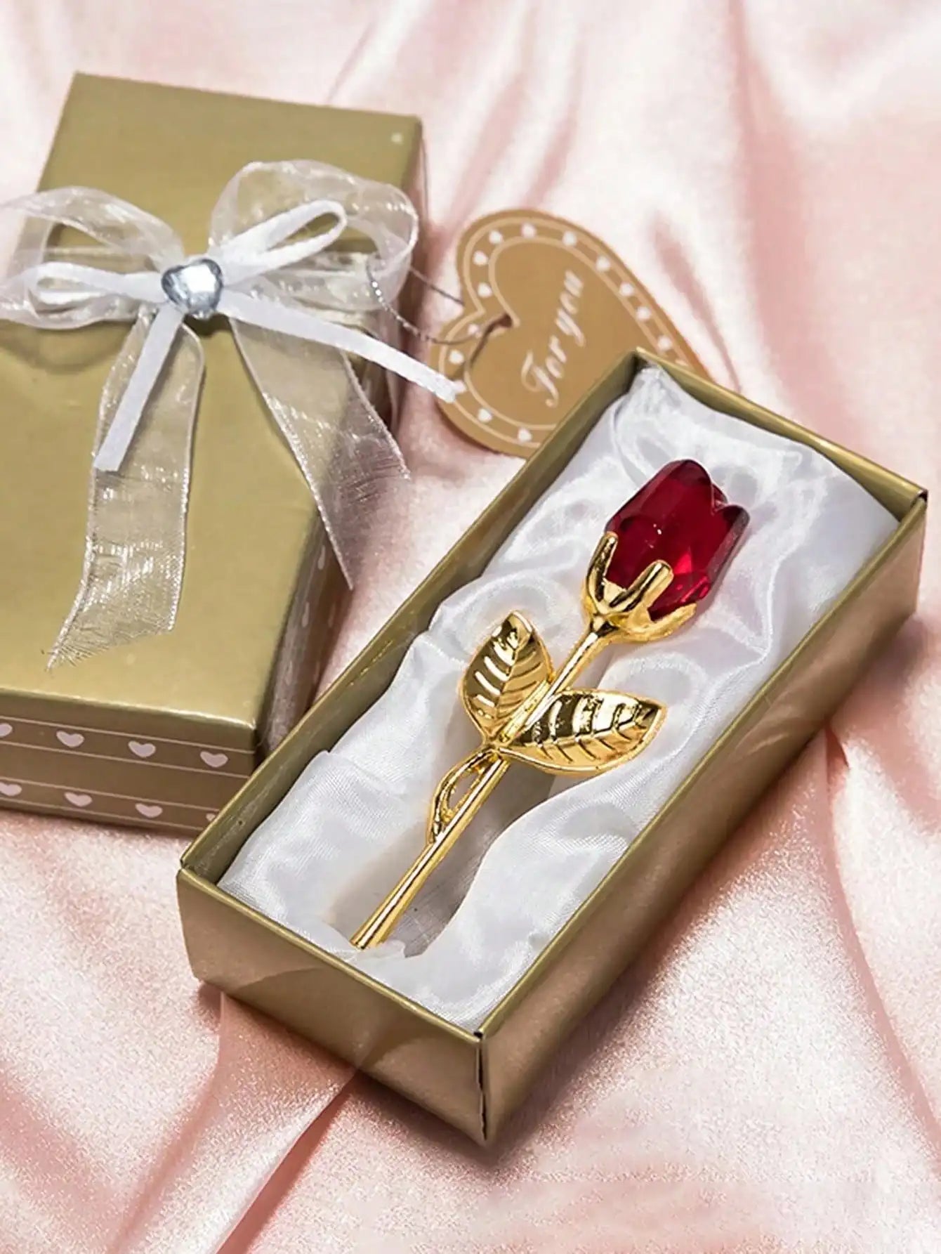 Artificial Glass Rose Crystal Flower | Elegant Party Gift