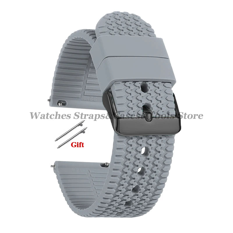 Soft Silicone Watch Bands | Quick Release Rubber Strap for All Watches