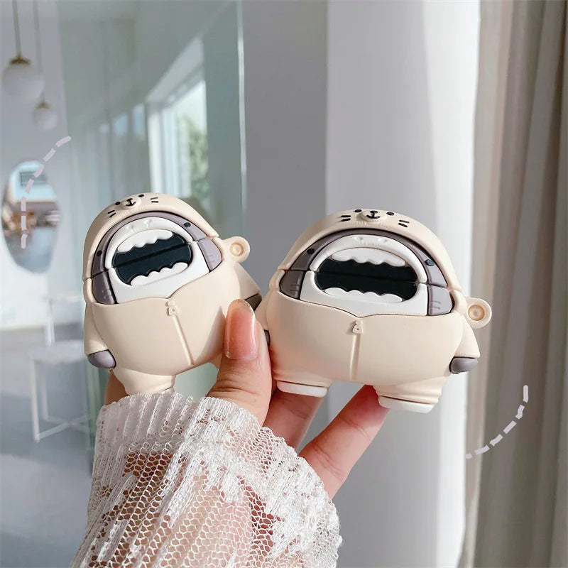 Cartoon Shark Protective Case for AirPods | Fun Silicone Cover