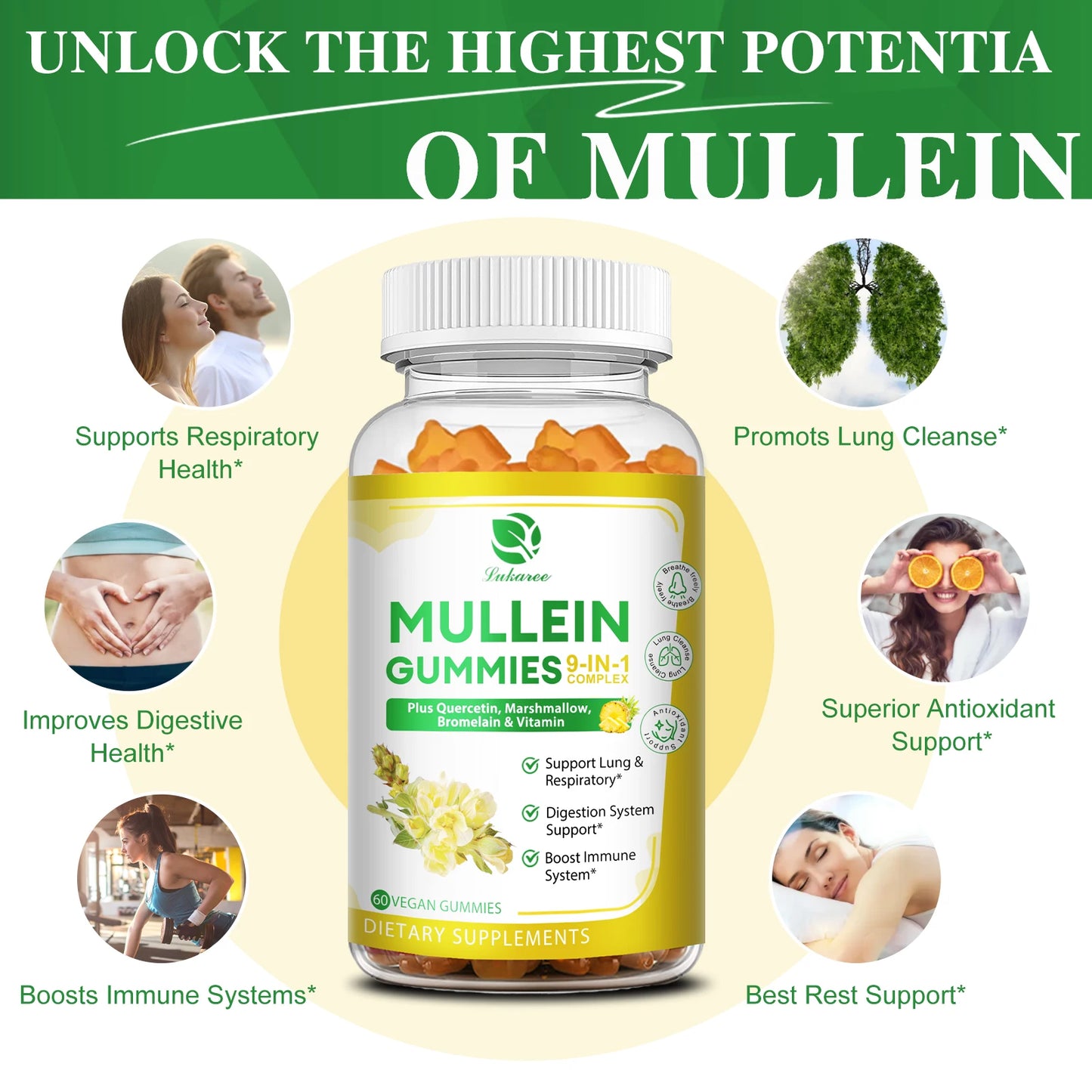 Mullein Gummies for Lung Health | Immune Support & Antioxidant Boost