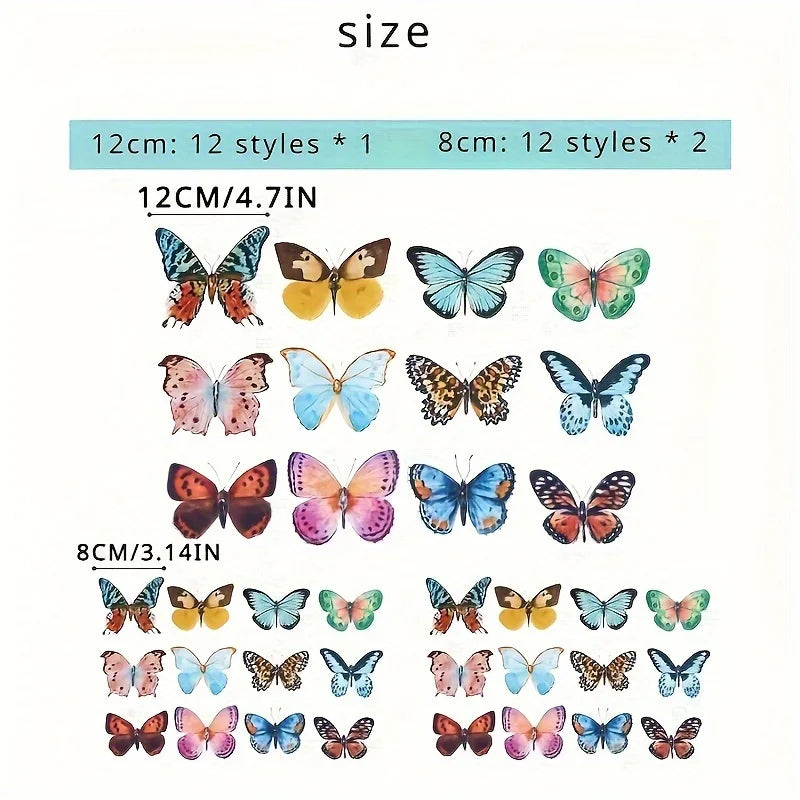 36pcs Lifelike Butterfly Decorations Set | Vibrant Wedding & Party Decor