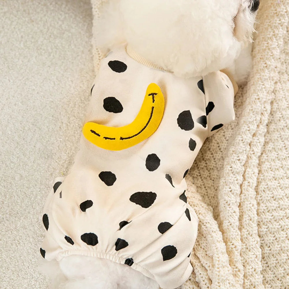 Cute Striped Dog Jumpsuit | Cozy Spring Autumn Pet Pajamas