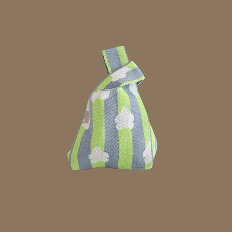 Chic Handmade Knit Mini Knot Wrist Bag for Women | Casual Tote