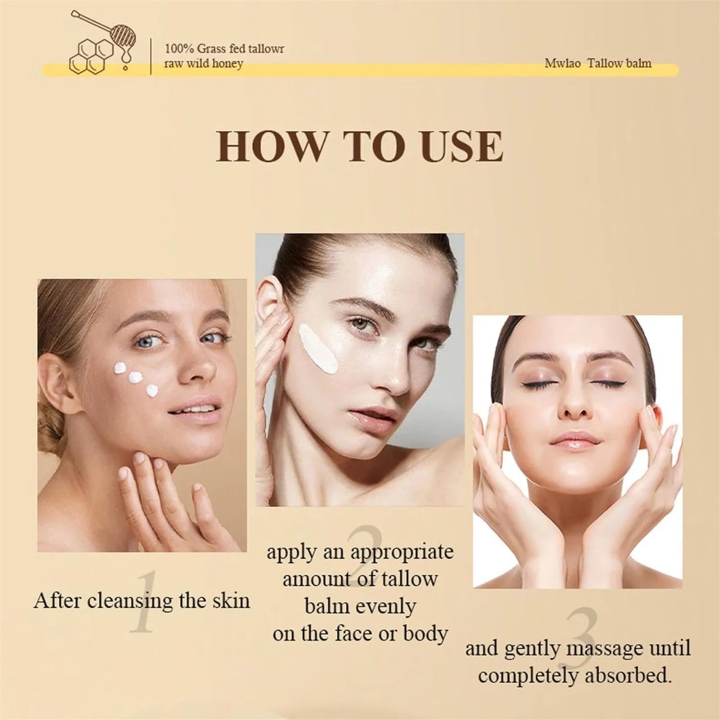 60g Beef Tallow Balm | Nourishing Skin Care Paste for All Skin Types