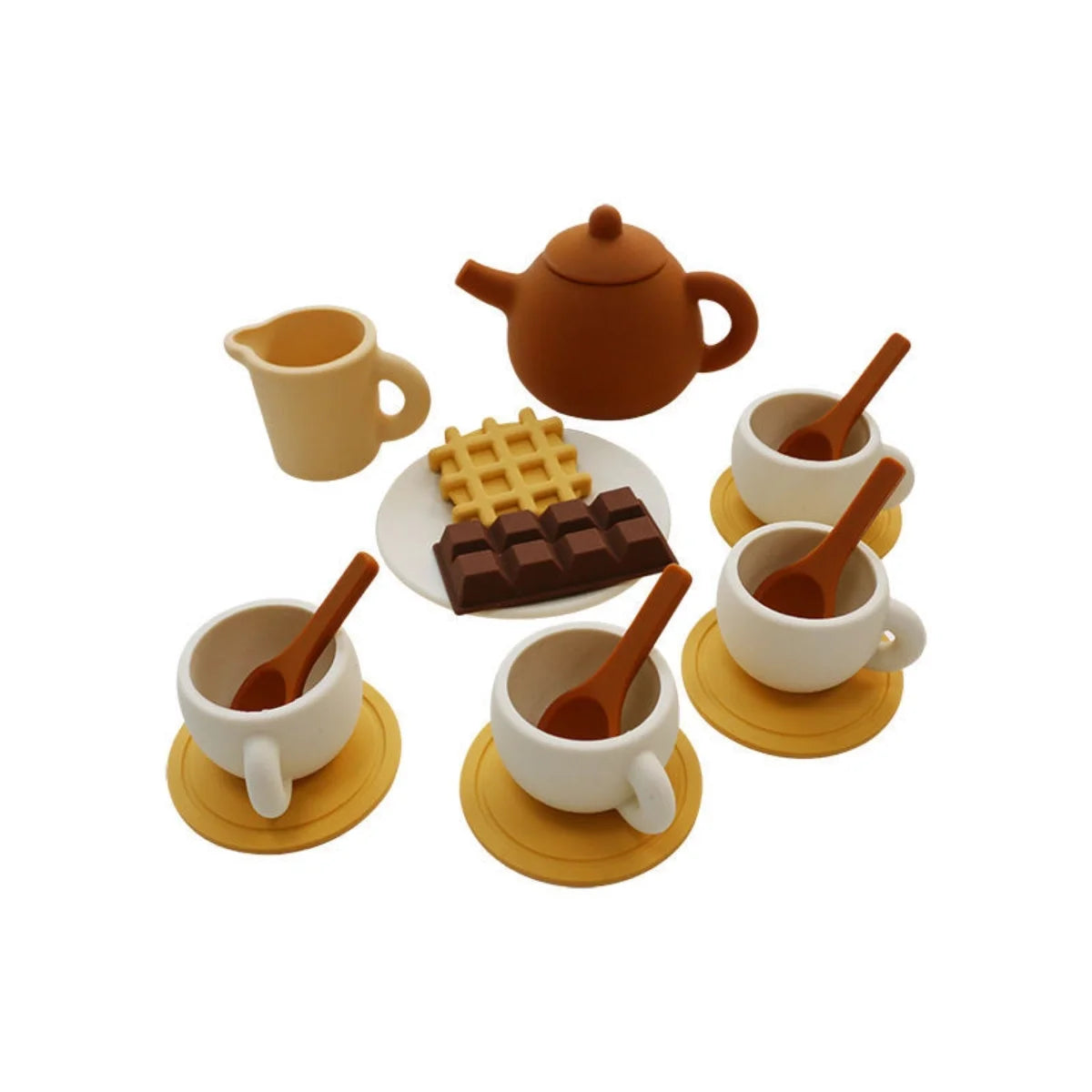 Silicone Tea Toys Pretend Play Kitchen Set for Kids | Safe & Fun