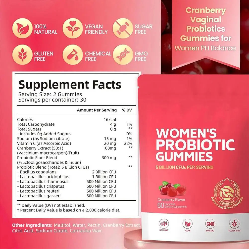 Women's Probiotic Cranberry Gummies | Urinary & Digestive Health