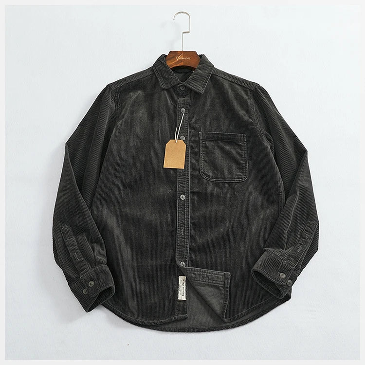 Men's Chunky Corduroy Long Sleeve Shirt | Stylish Autumn Essential