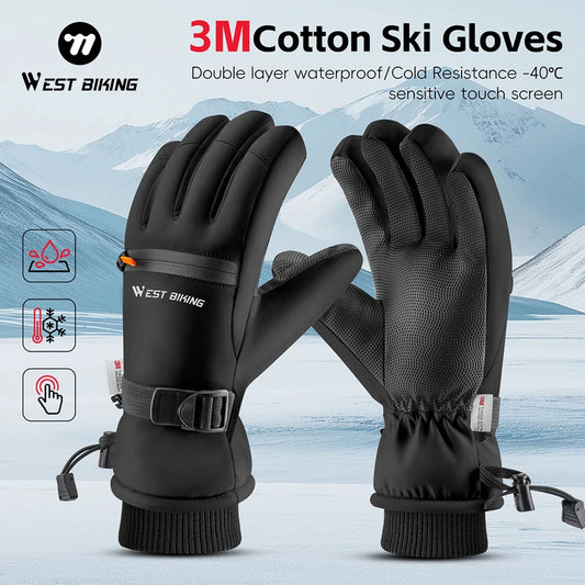 Guantes de Esquí de Invierno Impermeables Térmicos Táctiles para Todos