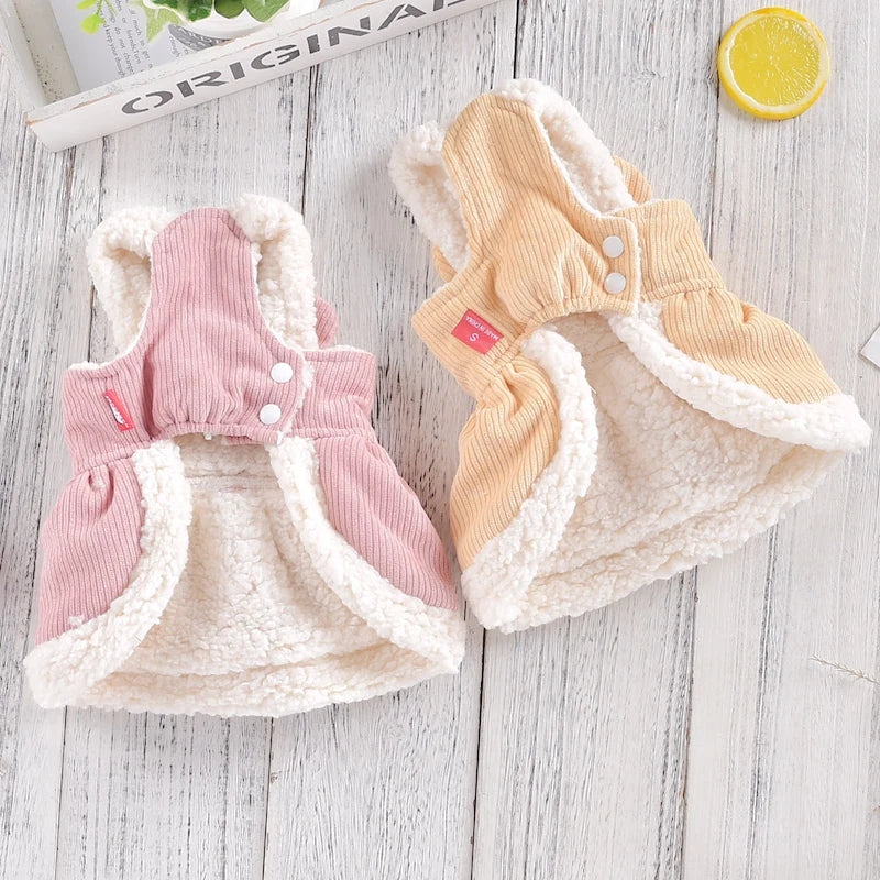 Stylish Corduroy Dog Dresses | Cozy Winter Costumes for Pets