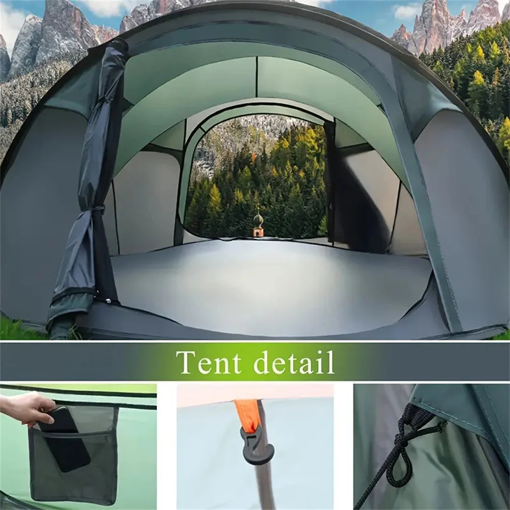Spacious Waterproof Pop-Up Tent for 5-8 People | Quick Open Design