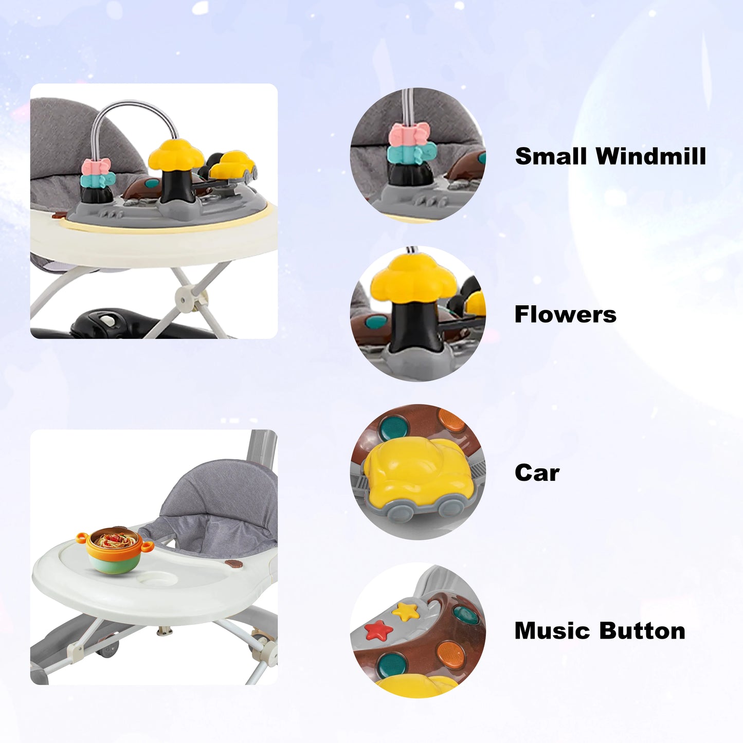 Multi-Functional Baby Walker with Awning | Safe & Fun Mobility