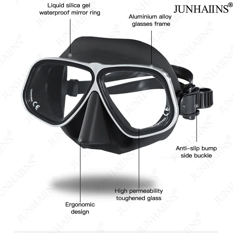 Freediving Mask with Aluminum Frame | Anti-Fog Diving Gear