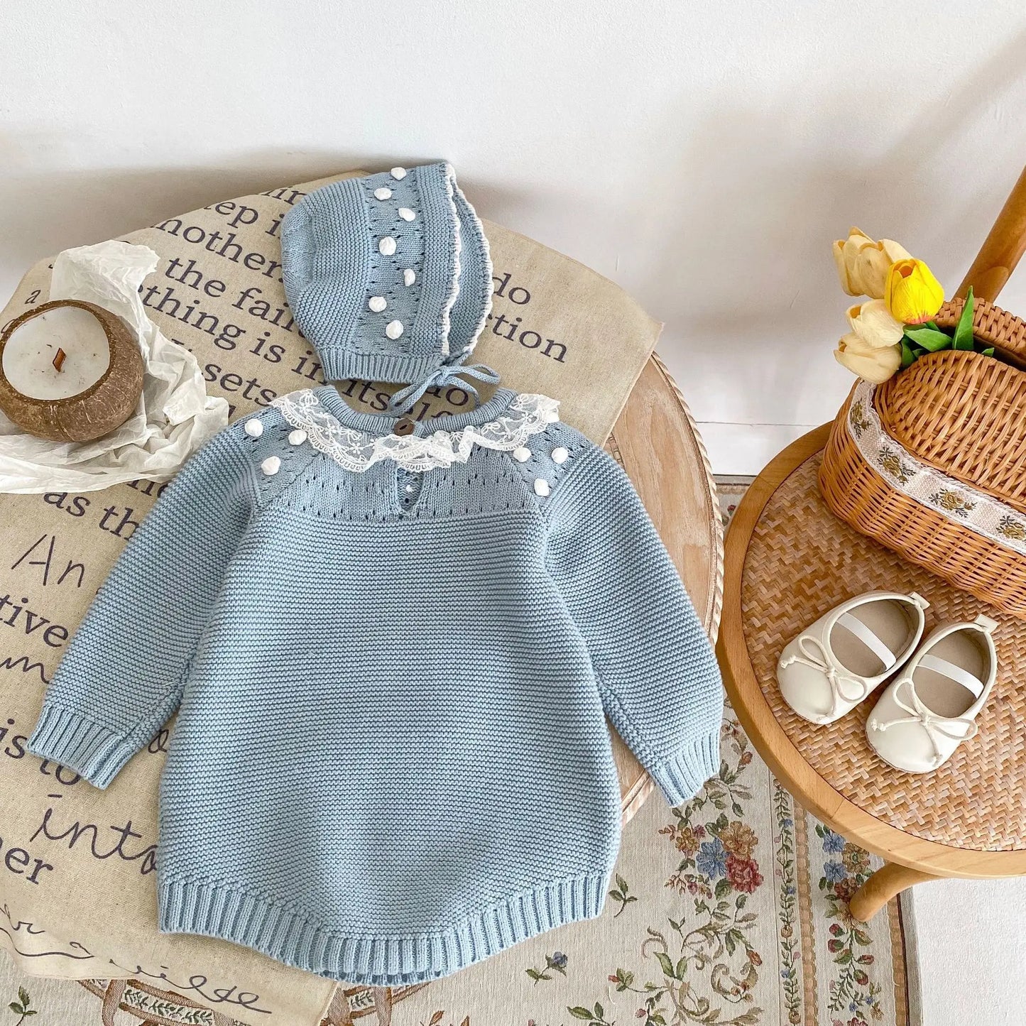 Warm Lace Baby Girl Romper | Cozy Infant Princess Jumpsuit