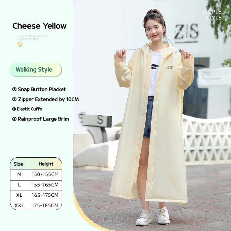 Long Full-Length Anti-Rainstorm Raincoat Poncho for Adults