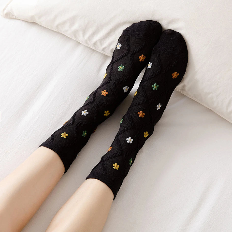 Women's Mid-Calf Floral Socks | Stylish Comfort for Every Occasion