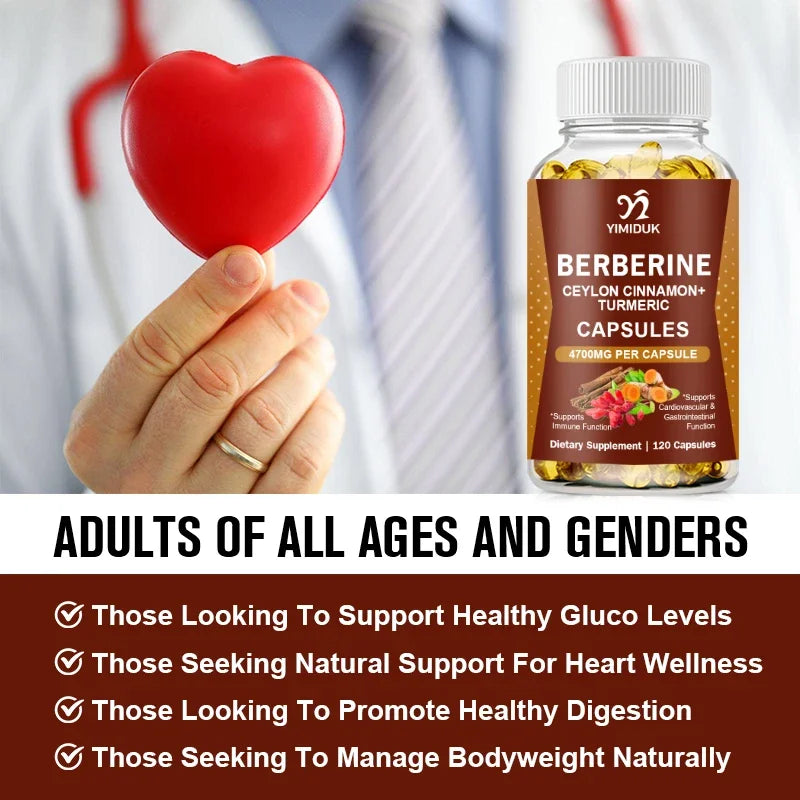 Berberine 4700 Mg Supplement with Ceylon Cinnamon | Heart & GI Support