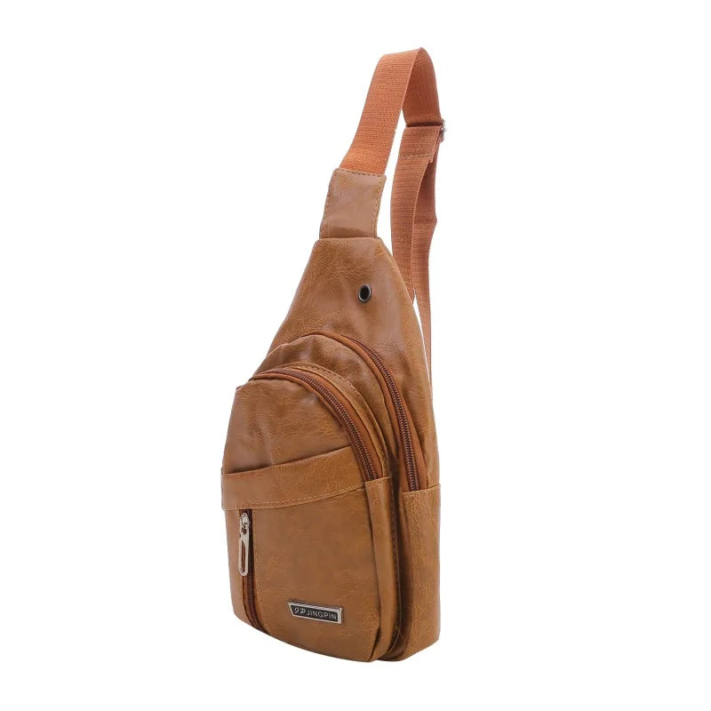 Stylish PU Leather Crossbody Bag for Men | Casual Sling Pack