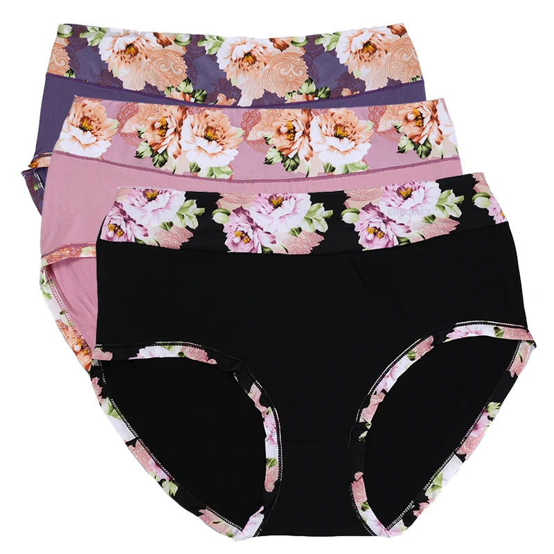 Plus Size Floral Briefs | Comfortable Women's Underwear
