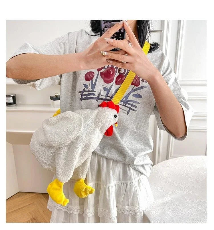 Cute Chicken Shape Crossbody Purse for Women | Cozy Fleece Handbag